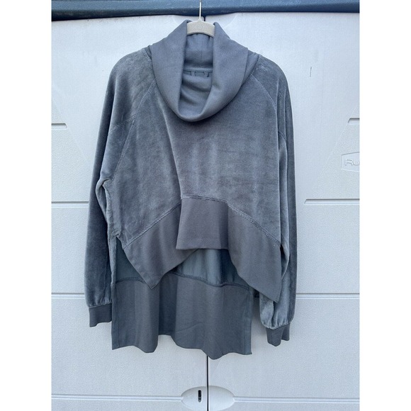 Free People Movement Cowl Neck High Low Last Chance Pullover Sweatshirt Gray XS - Picture 7 of 14